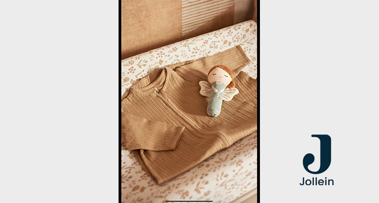 Kinder-Spielzeug Rassel in Form von einer Fee von Jollein