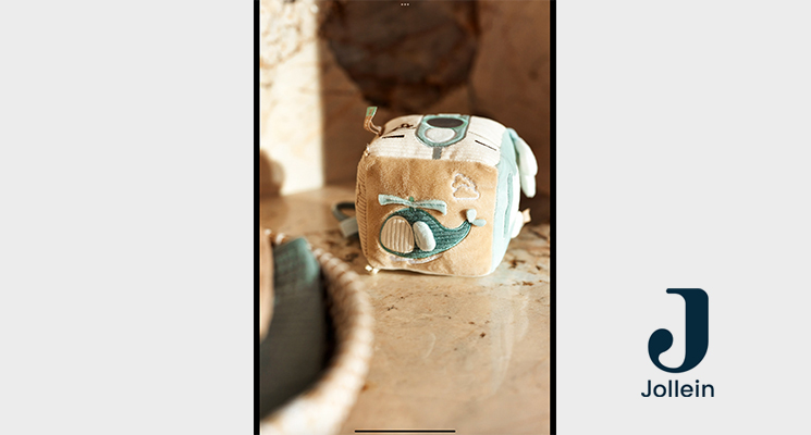 Aktivitäten-Würfel mit Hubschraubermotiv von jollein