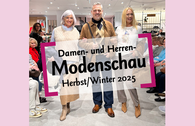 Modenschau bei Bantel: 2 Damen und 1 Herr mit herbstlichem Outfit