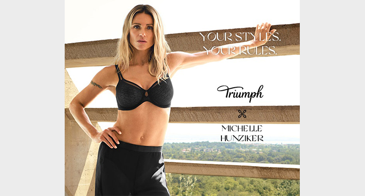 Michele Hunzinger mit schwarzem BH von Triumph