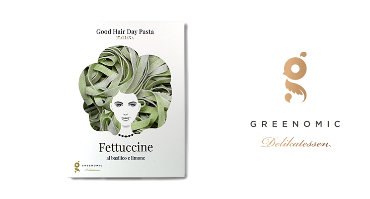 Fettucine al basilico e Limone in eleganter Verpackung von greenomic