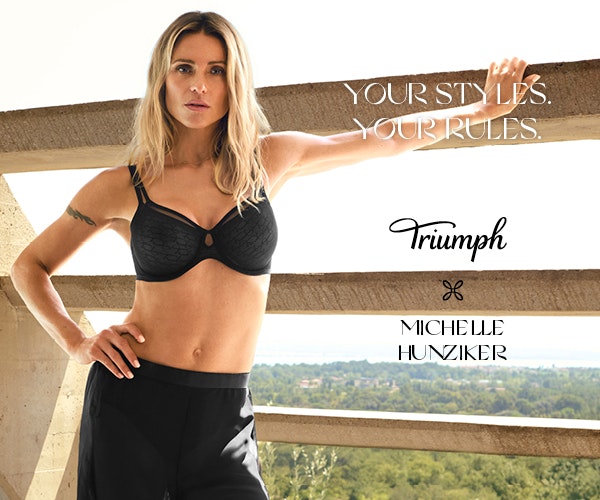Michele Hunzinger mit schwarzem BH von Triumph
