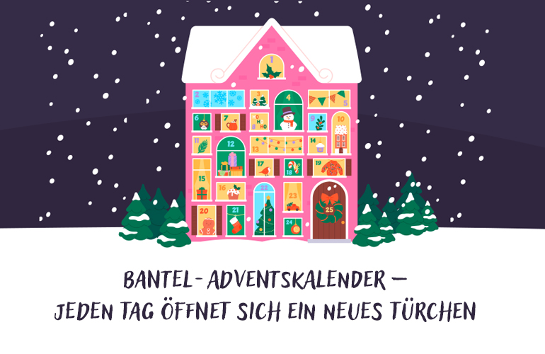 Bantel Adventskalender Rosa Haus mit 24 Fenstern