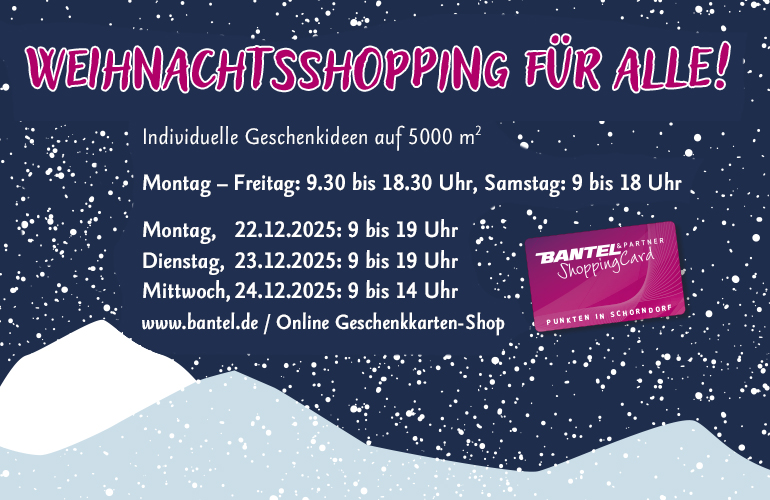 Weihnachtsöffnungszeiten