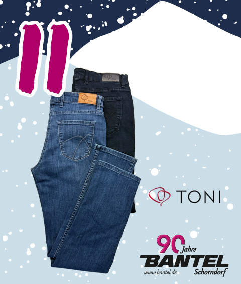 11.12 Bantel Adventskalender Damenhose Perfect Shape von Toni in den Farben mid blue und dark blue