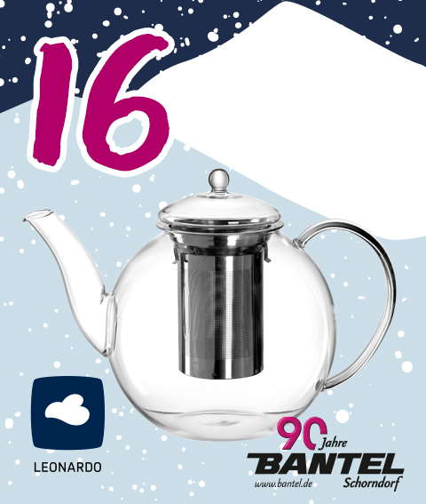16.12 Bantel Adventskalender Glasteekanne von Leonardo