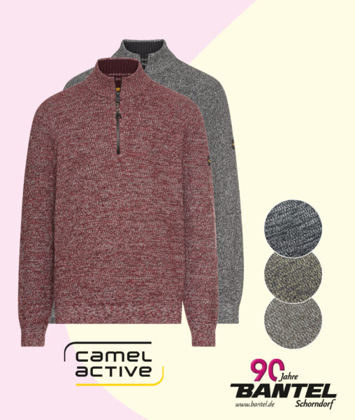 Herren Strick-Troyer Camel Active in 5 Farben im Angebot