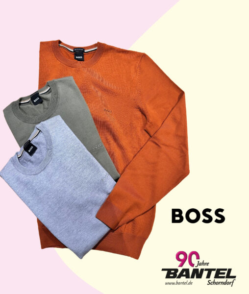 Herren Schurwolle-Pullover BOSS in 3 Farben im Angebot