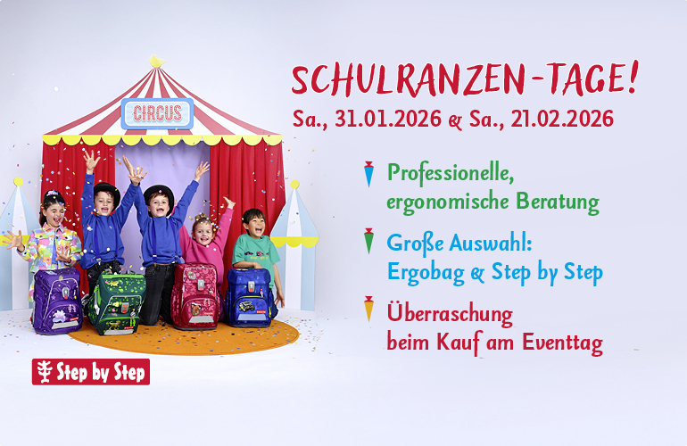 Schulranzen-Tage! Am Samstag 31.01-2026 und Samstag 21.02.1016