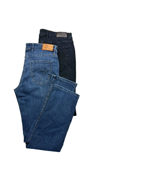 Toni Jeannshosen in schwarz und blau