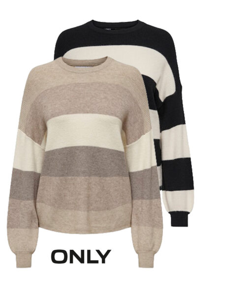 Damen Pullover gestreift in zwei Farben von Only