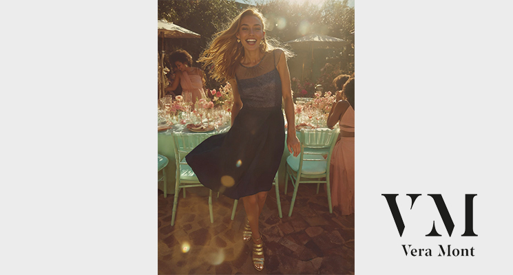 festliches kurzes Kleid in blau von VM Vera Mont