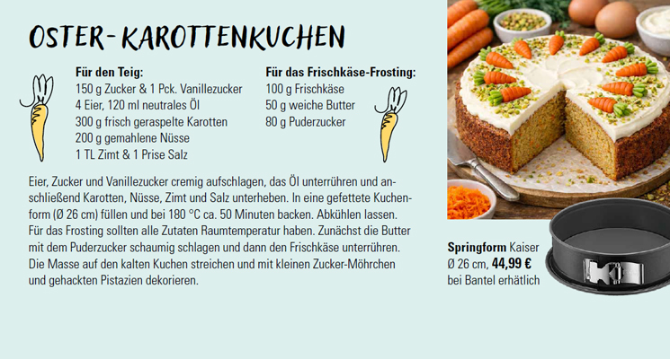 Rezept für Oster-Karottenkuchen
