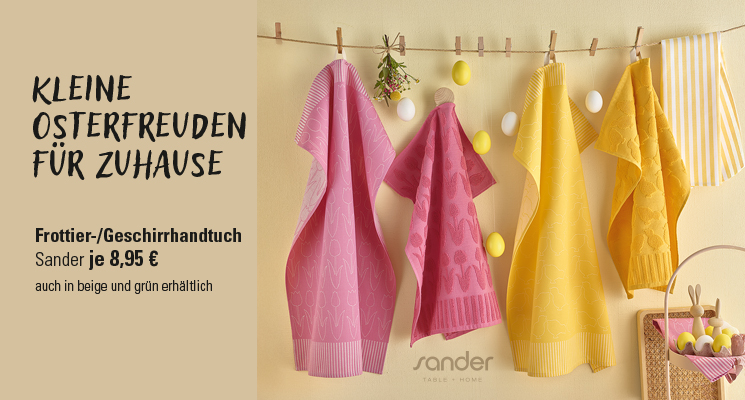 Verschieden farbige Frottier- und Geschirrtücher von Sander