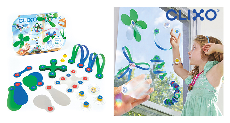 unte Clixo Magnetbausteine, mit denen Kinder flexible Formen und Figuren bauen