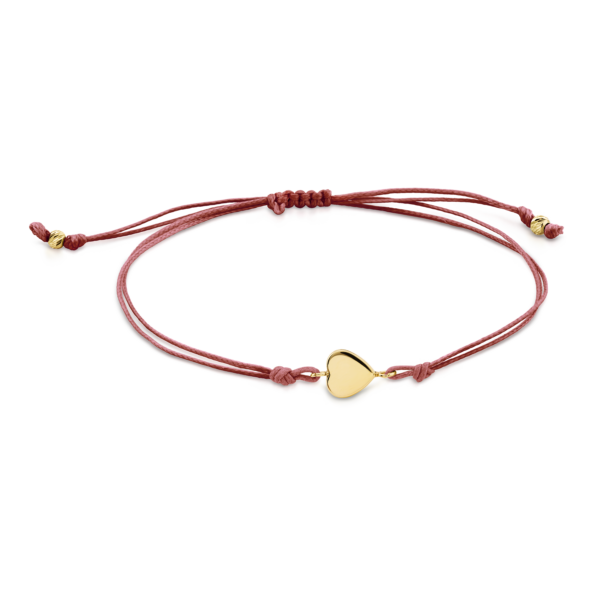 Schmuckstück von bella d`doro goldener Anhänger an braunem Armband