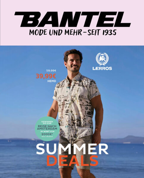 Lerros Summer Sale reduziertes Hemd welches Mann am Strand trägt
