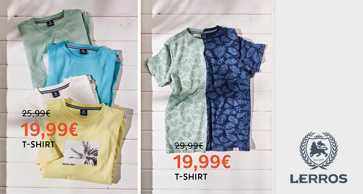 Lerros Summer Sale reduzierte T-Shirts in verschiedenen Farben und Motiven