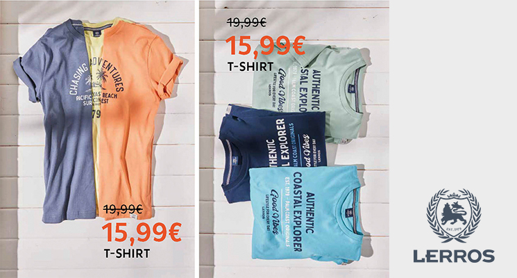 Lerros Summer Sale reduzierte T-Shirts in verschiedenen Farben und Motiven