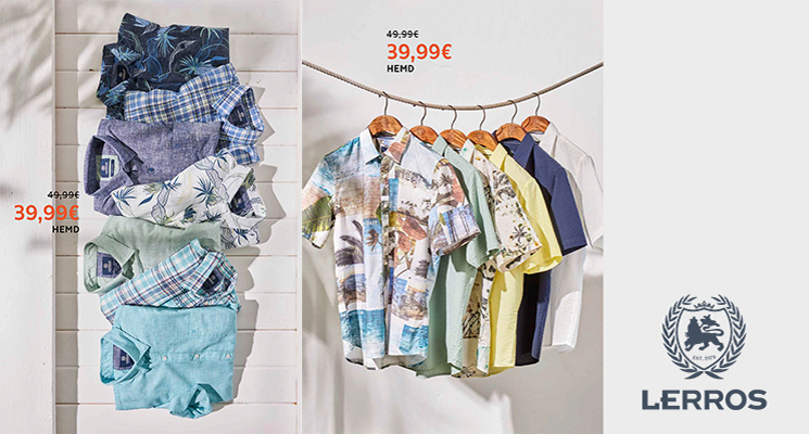 Lerros Summer Sale reduzierte Hemden in verschiedenen Farben und Motiven