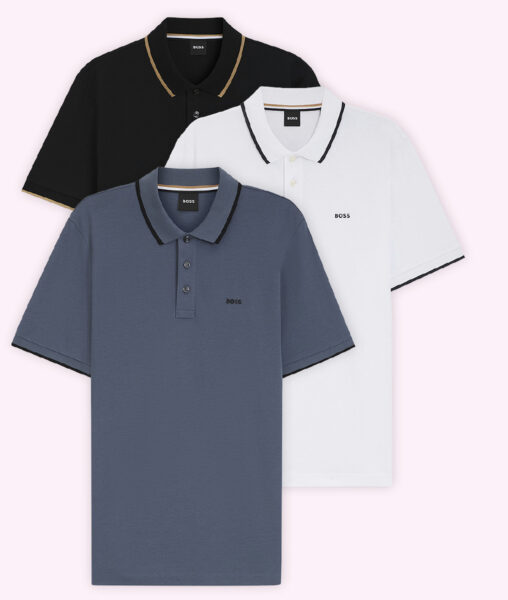 Reduzierte Herren Polo Hugo Boss Gr. S – XXL in schwarz, blau und weiß
