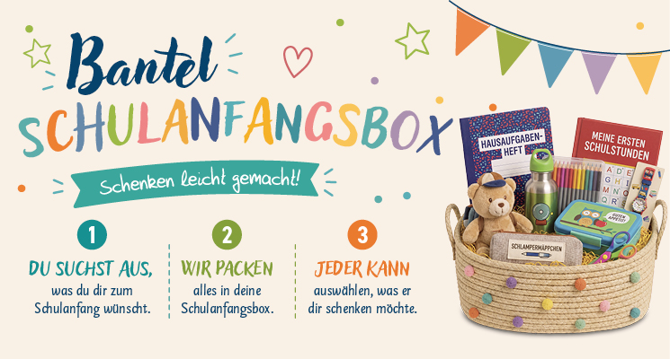 Um die Geschenkauswahl für den Schulanfang zu erleichtern gibt es bei Bantel den Schulanfangsbox-Service.