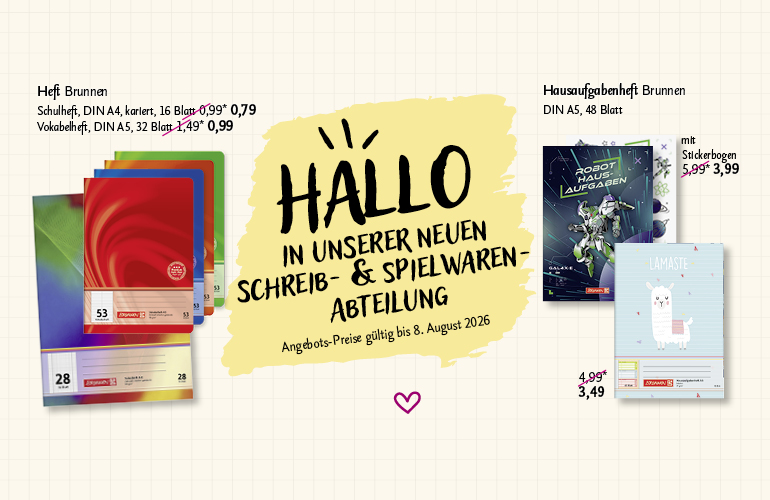 Verschiedene Angebote für Hefte zum Schulanfang