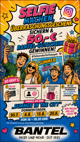 Bewerbung der Instagram Forospot Aktion als Comiczeichnung mit den Facts zur Teilnahme auch am Gewinnspiel. Bild mit KI-generiert
