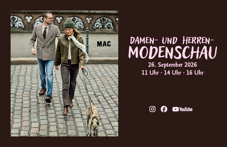 Bantel-Modenschau für Damen und Herren am Samstag 26. September 2026 mit Modepräsentation verschiedener Marken