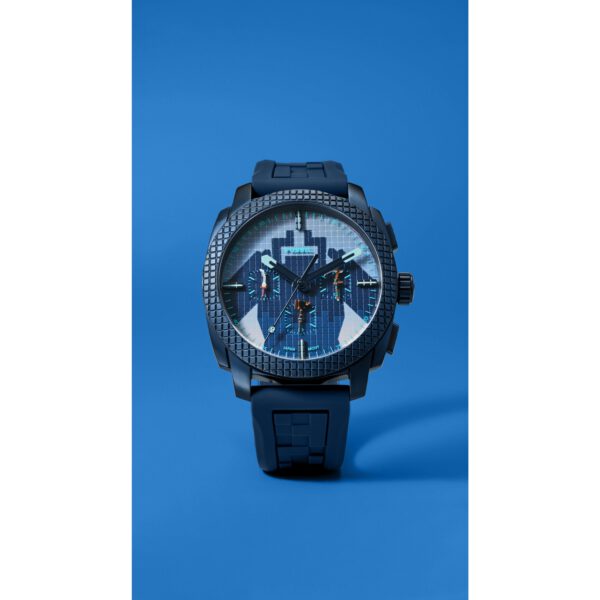 FOSSIL x Minecraft blaue Uhr