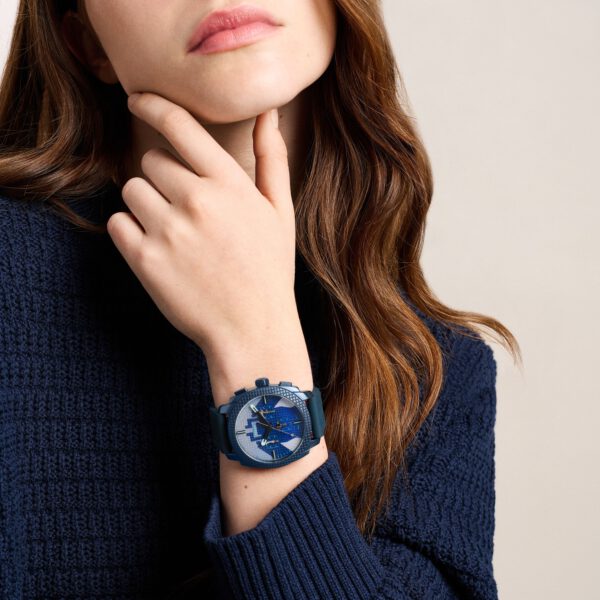 FOSSIL x Minecraft blaue Uhr