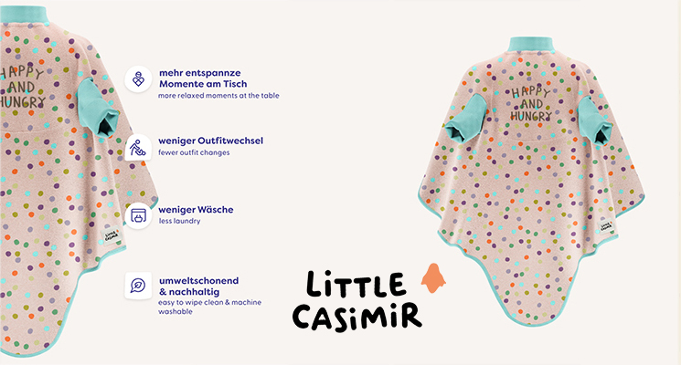 Latz mit Ärmeln und Vorteilsbeschreibung von Little Casimir