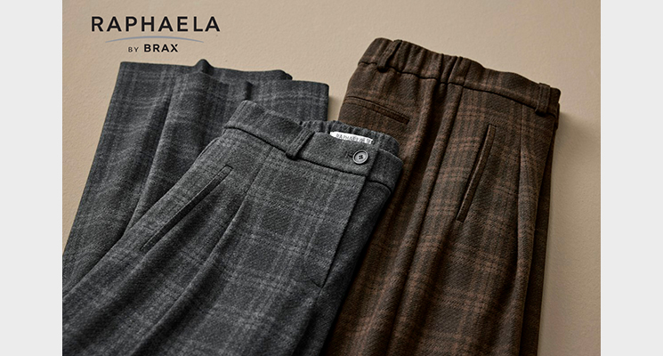 2 karierte Stoffhosen in grau und braun von Raphaela by BRAX